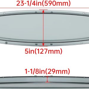 HECASA Boat Portlight Porthole 23-1/4″ X 5″ X 1-1/8″(590mm X 127mm X 29mm) Compatible with 2004 2007 Sea Ray 225 Weekender TOO Boat Yacht Replacement Window Port Hole Bow Oval