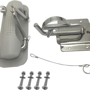 Boat Snap Davits Set Boat Quick Davits Replacement Set for Dinghy Yacht, 255mmx90mm, Silver