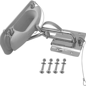 Boat Snap Davits Set Boat Quick Davits Replacement Set for Dinghy Yacht, 255mmx90mm, Silver