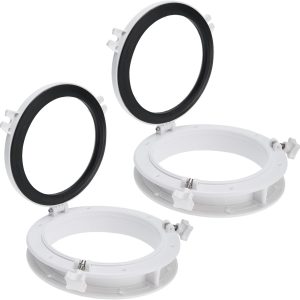 NovelBee 2pcs Boat Yacht Round Opening Portlight Porthole,10in Hatch Porthole Replacement Window Port Hole for Marine Boat Yacht RV (White)