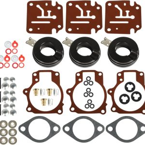 3 Pack Carburetor Carb Rebuild Repair Kit 396701 392061 398729 Replacement for Yacht 65 70 75 HP